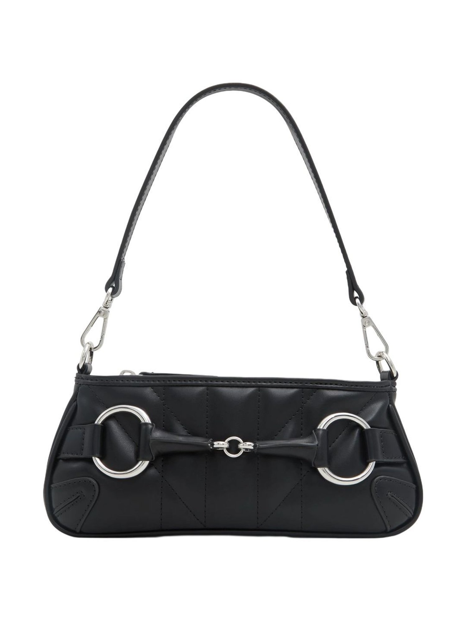 Call It Spring Black Solid Small Shoulder Handbag
