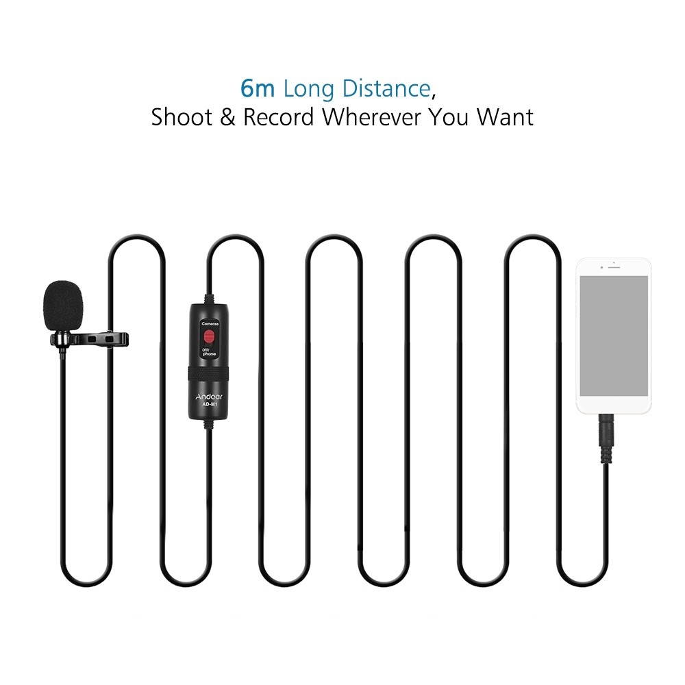 Andoer AD-M1 Omni-directional Condenser Microphone Lavalier Microphone