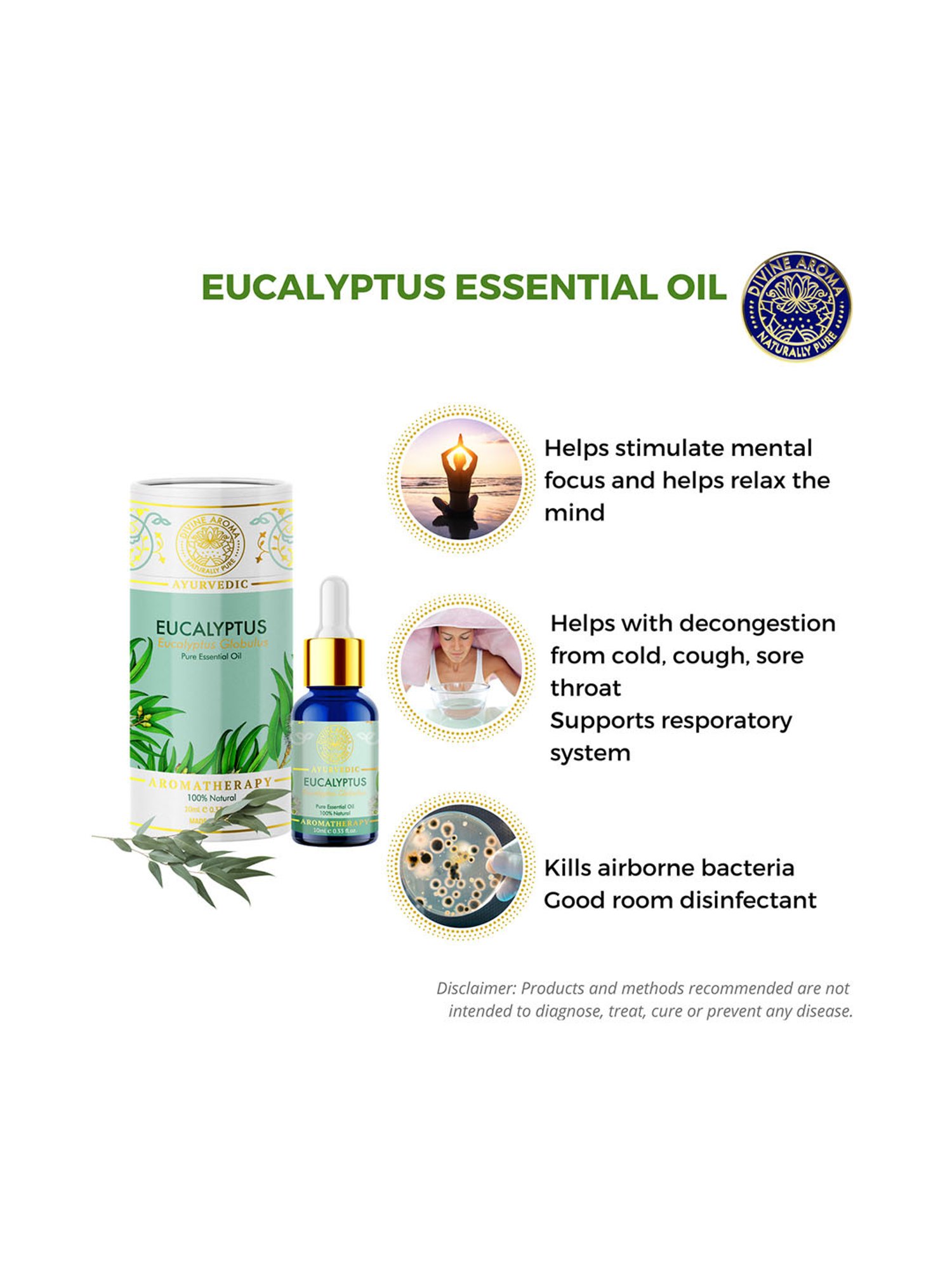 Divine Aroma Eucalyptus Essential Oil - 10 ml