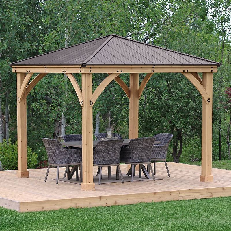 Meridian 10' X 10' Gazebo - Brown - Yardistry