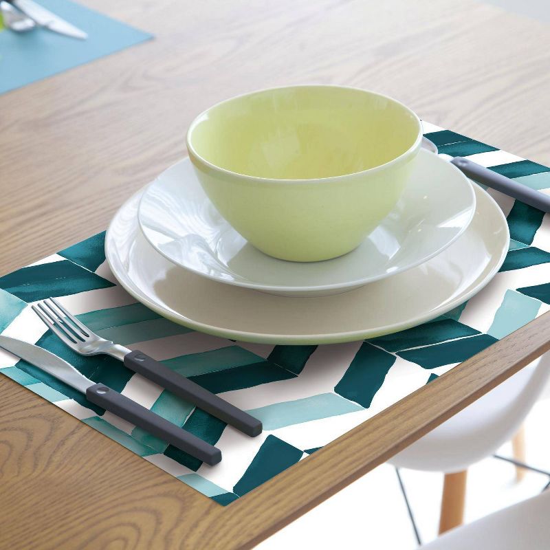 RoomMates Paul Brent Watercolor Chevron Peel and Stick Wallpaper Teal