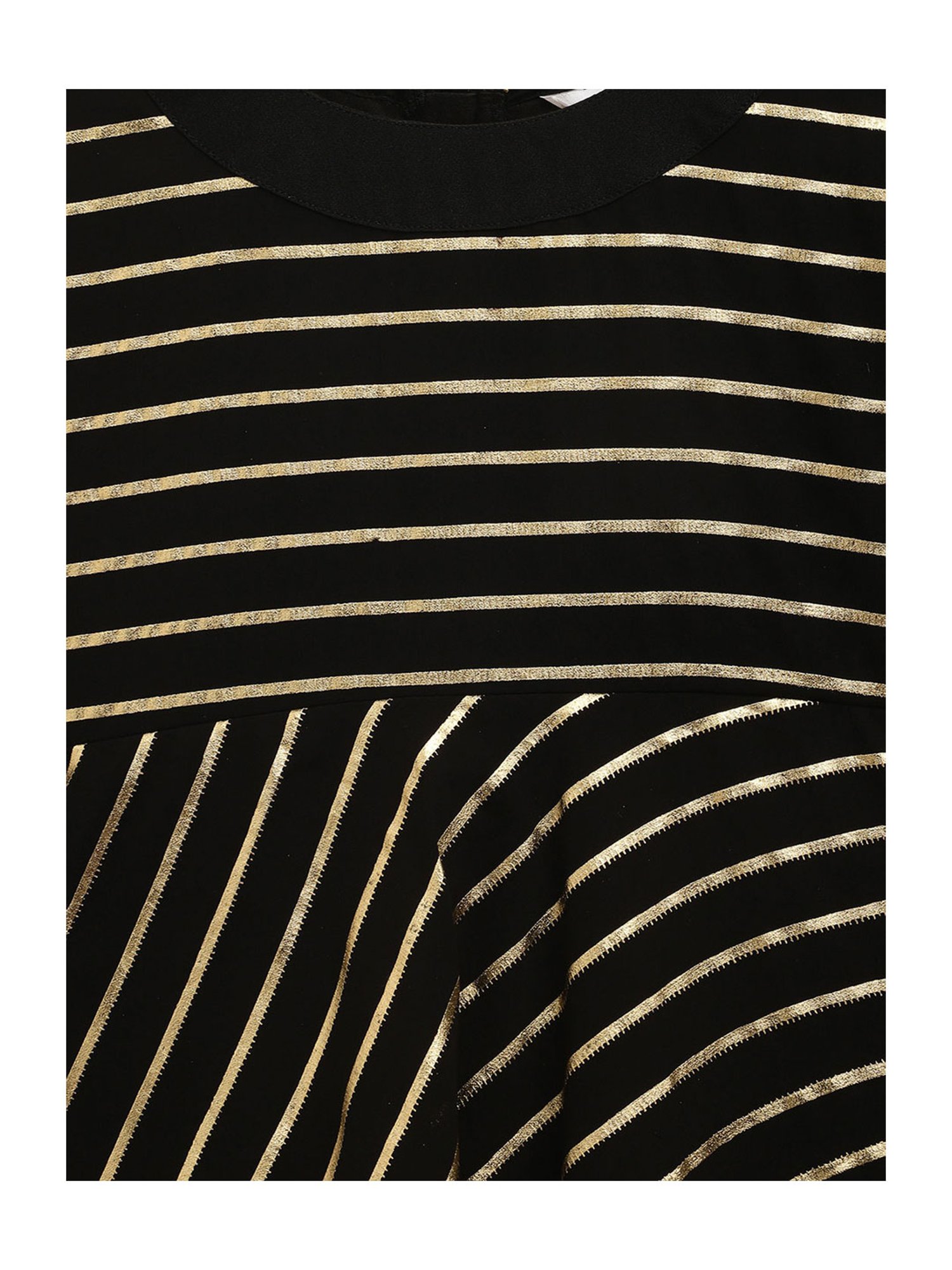 Ahalyaa Kids Black Striped Kurta