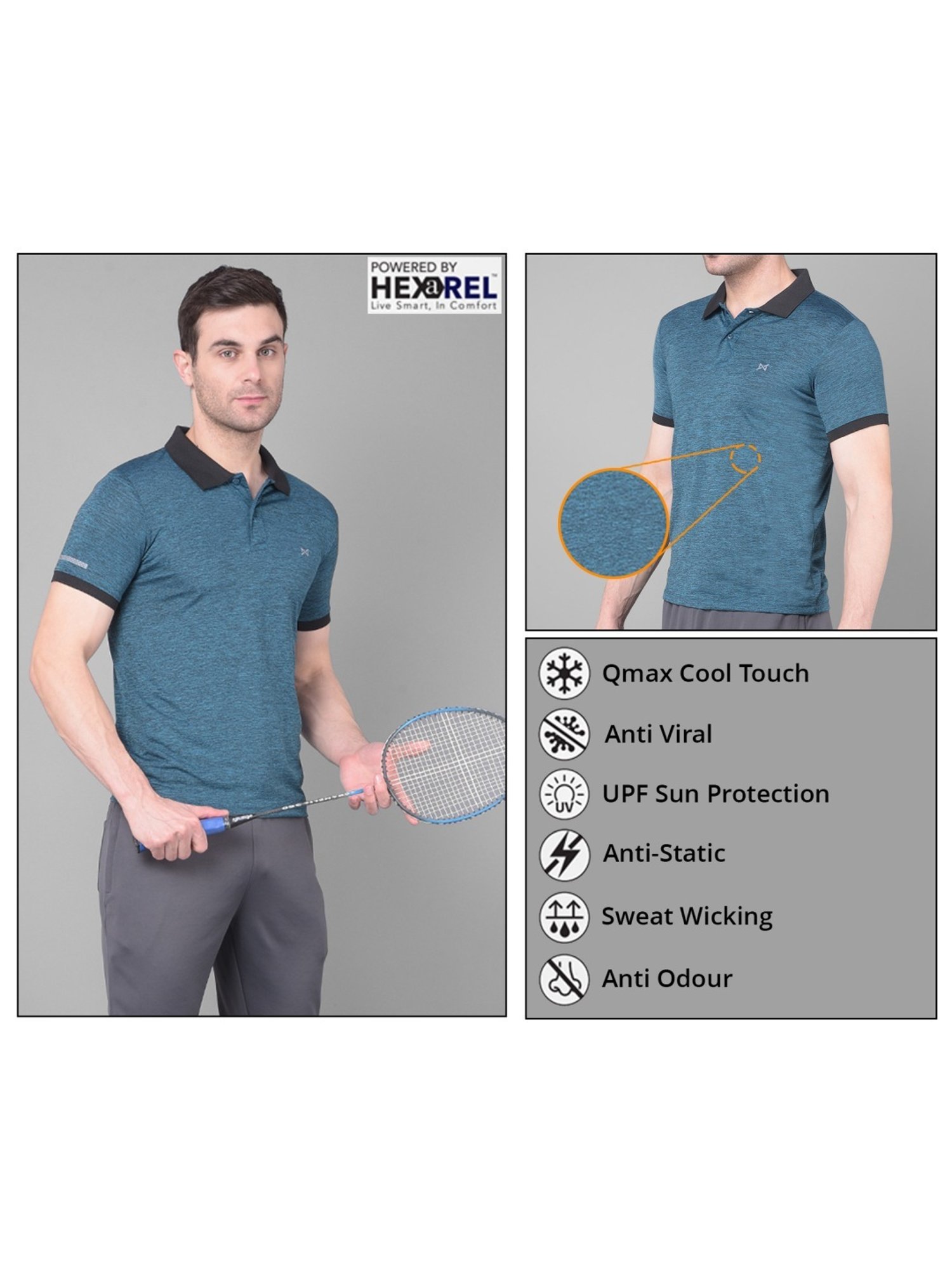 Force NXT Multicolored Regular Fit Sports Polo - Pack Of 5