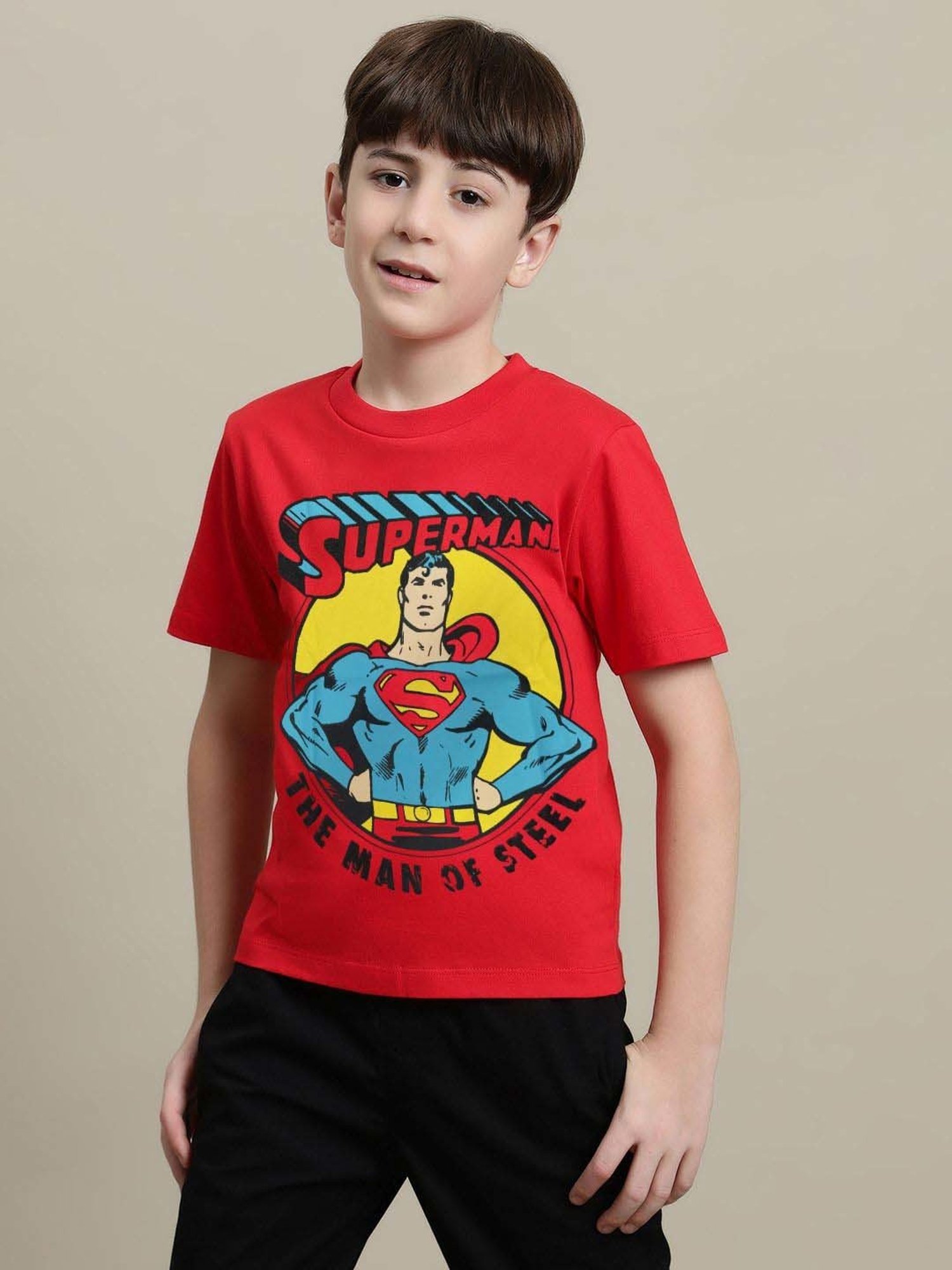 Kidsville Boys Red Cotton Printed T-Shirt