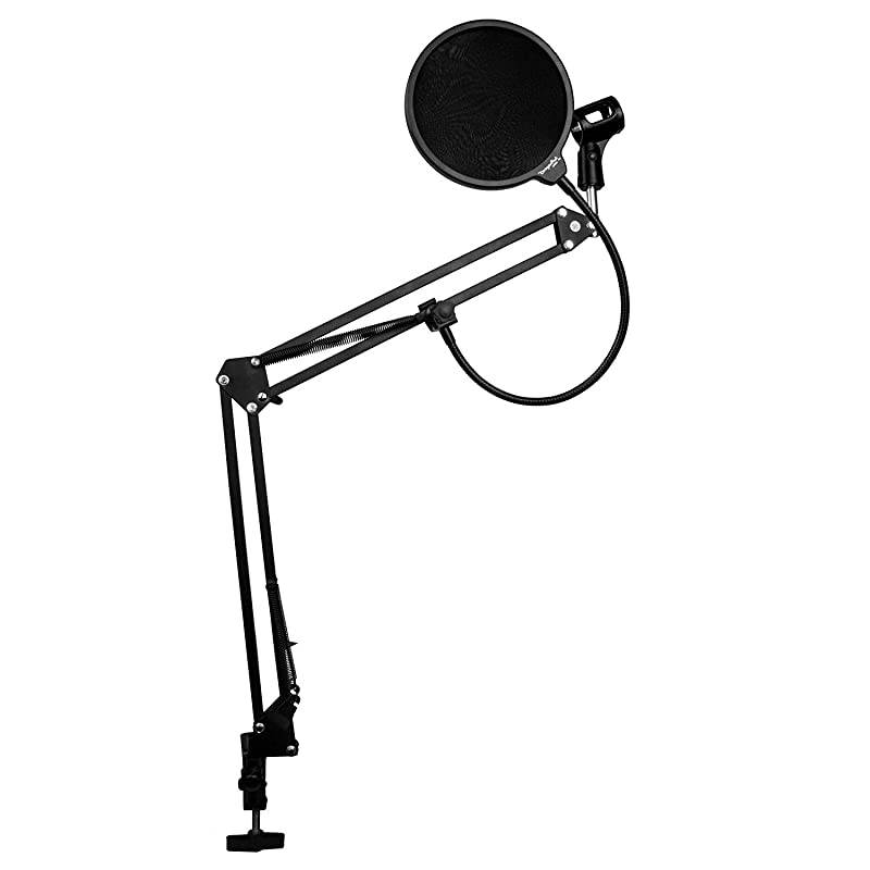USA 6 Microphone Studio Pop Filter with Clamp Black