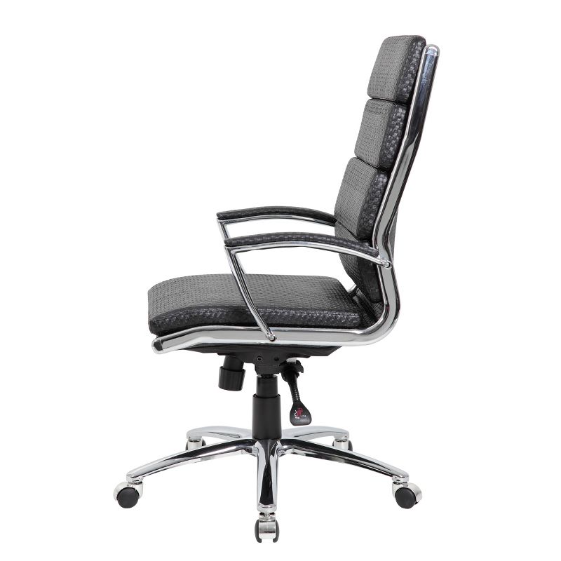 Executive Vinyl Chair with Metal Chrome Finish Black - Boss Office Products