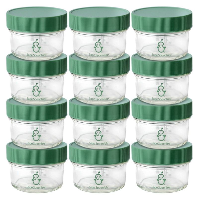 Sage Spoonfuls Glass Big Batch 12pk Baby Food Storage Container- Clear - 4oz