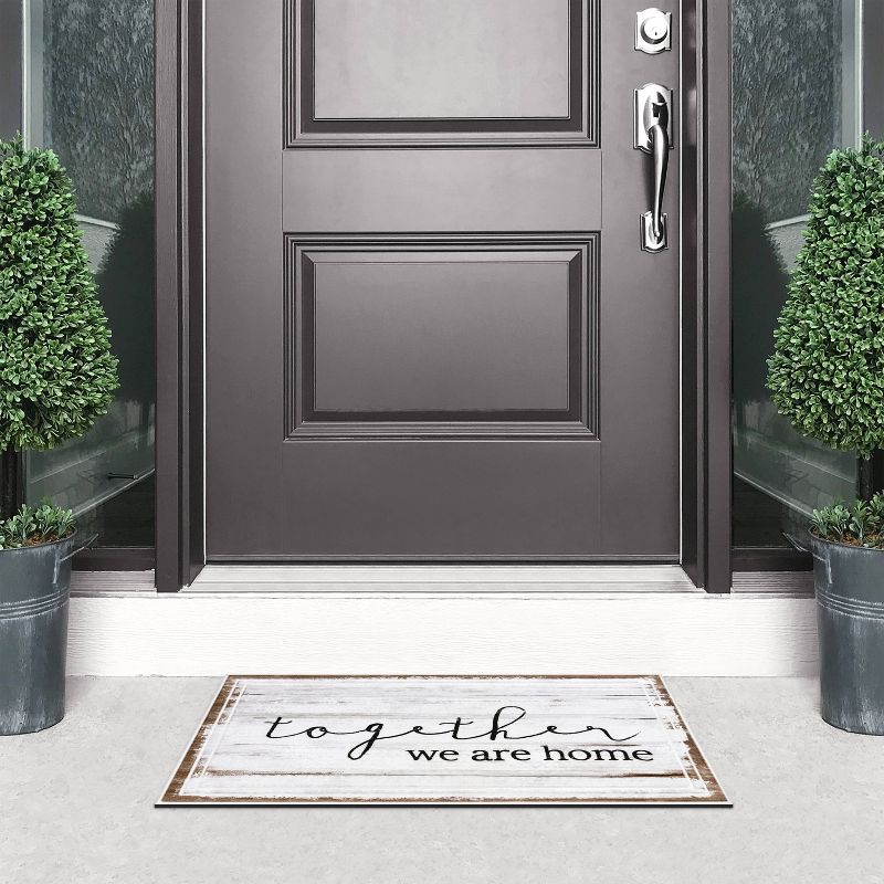 1'6"x2'6" Fashionables Deluxe Together We Are Home Doormat White/Tan - Apache Mills