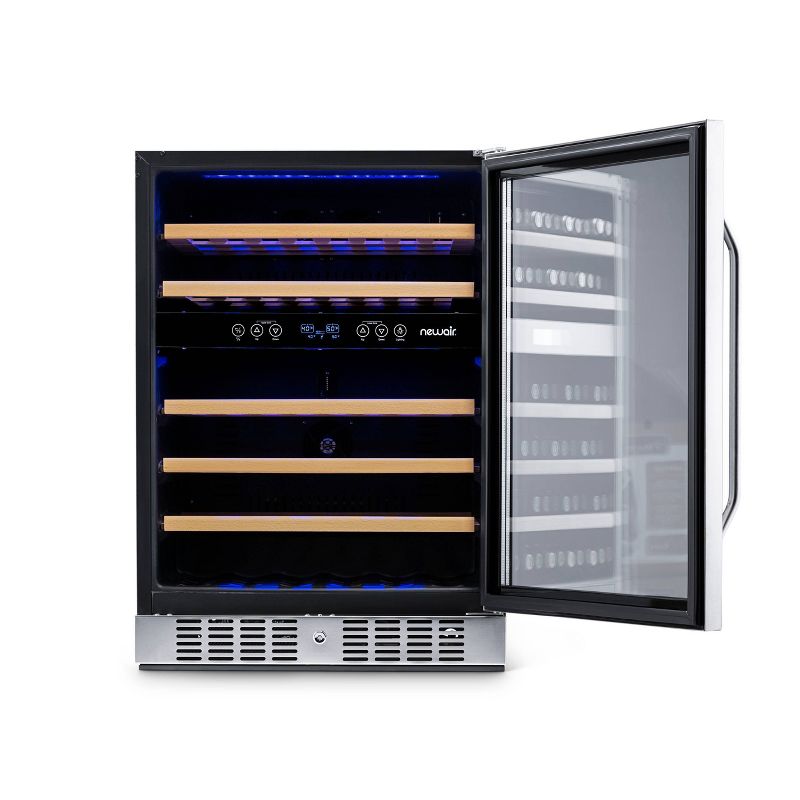 NewAir 46 Bottle Dual Zone Built-In Compressor Wine Cooler - Stainless Steel AWR-460DB