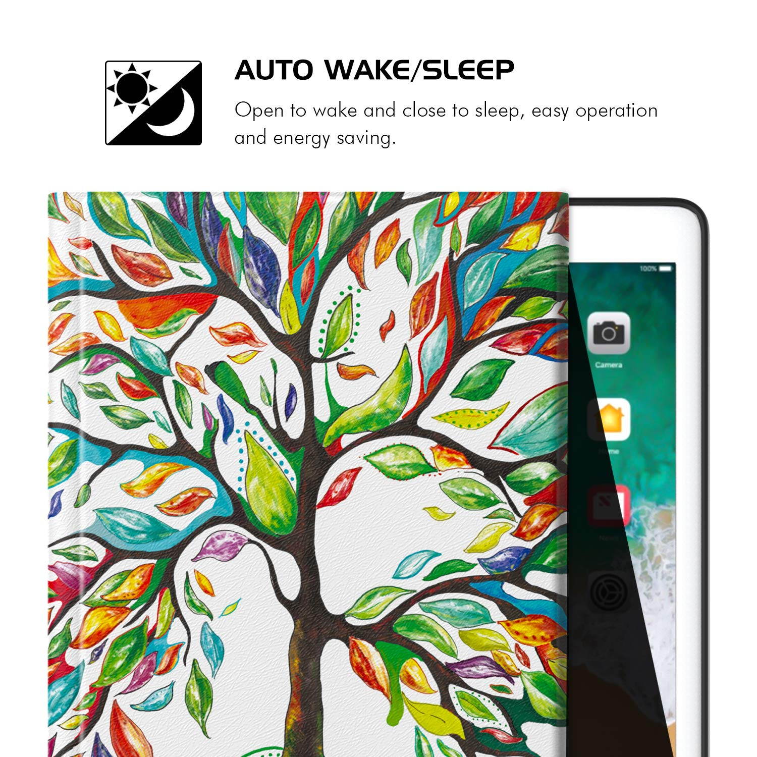 MoKo Keyboard Case Fit Apple New iPad Air (3rd Generation) 10.5" 2019/iPad Pro 10.5 2017 with Apple Pencil Holder - Wireless Keyboard Cover Case for iPad Air 2019/iPad Pro 10.5 2017 - Lucky Tree