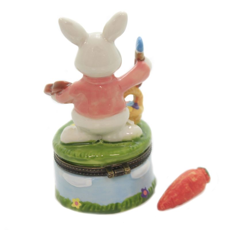 Hinged Trinket Box 3.5" Bunny Painting Hinged Box Keepsake Treasure Easter Artist  -  Decorative Figurines