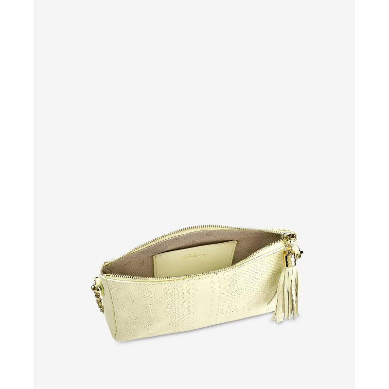 VR NYC Magnetic Strap Closure Mosaic Design Denim Laser Cut Crossbody Bag - Blue