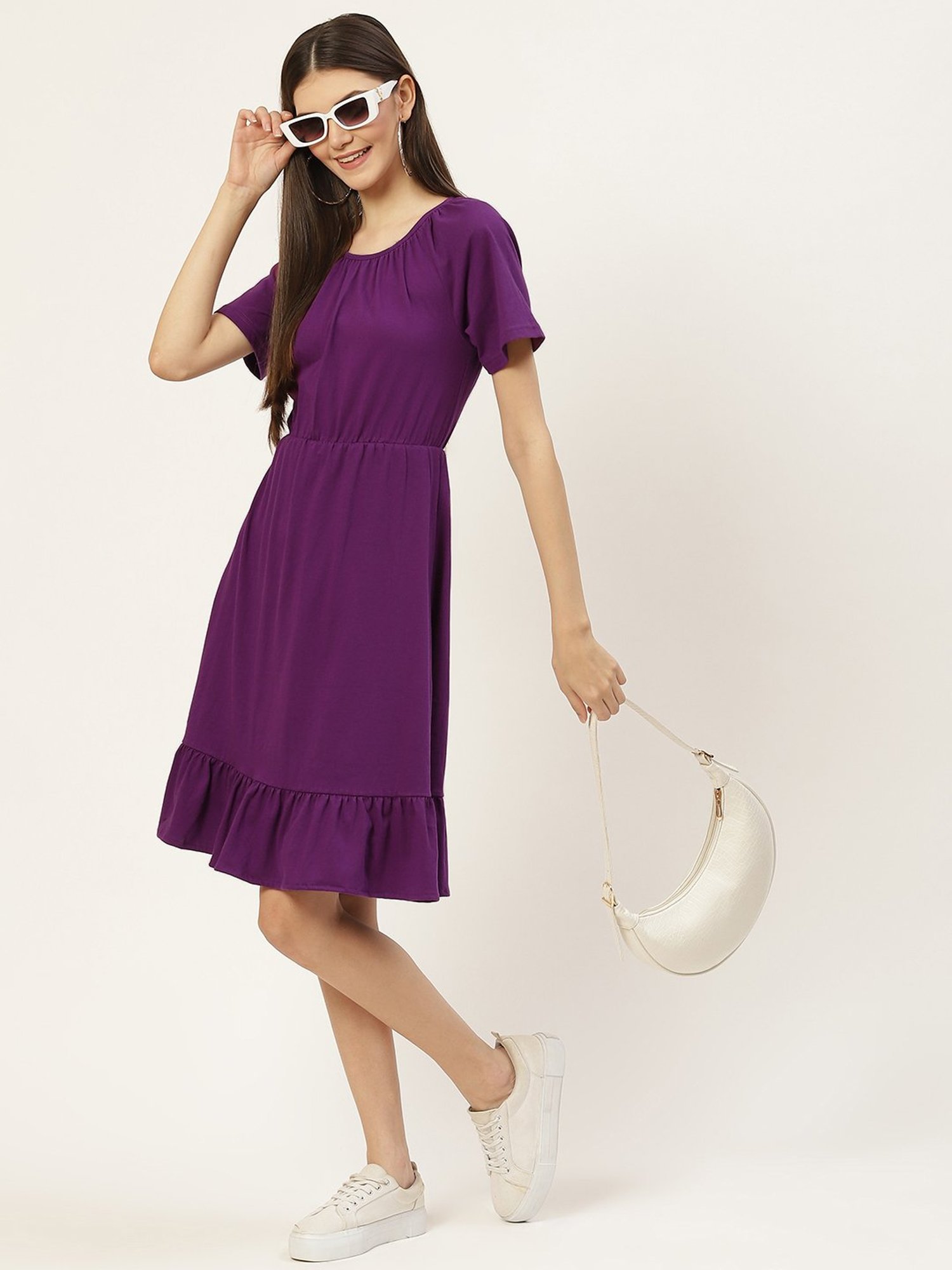 BRINNS Purple Midi A Line Dress