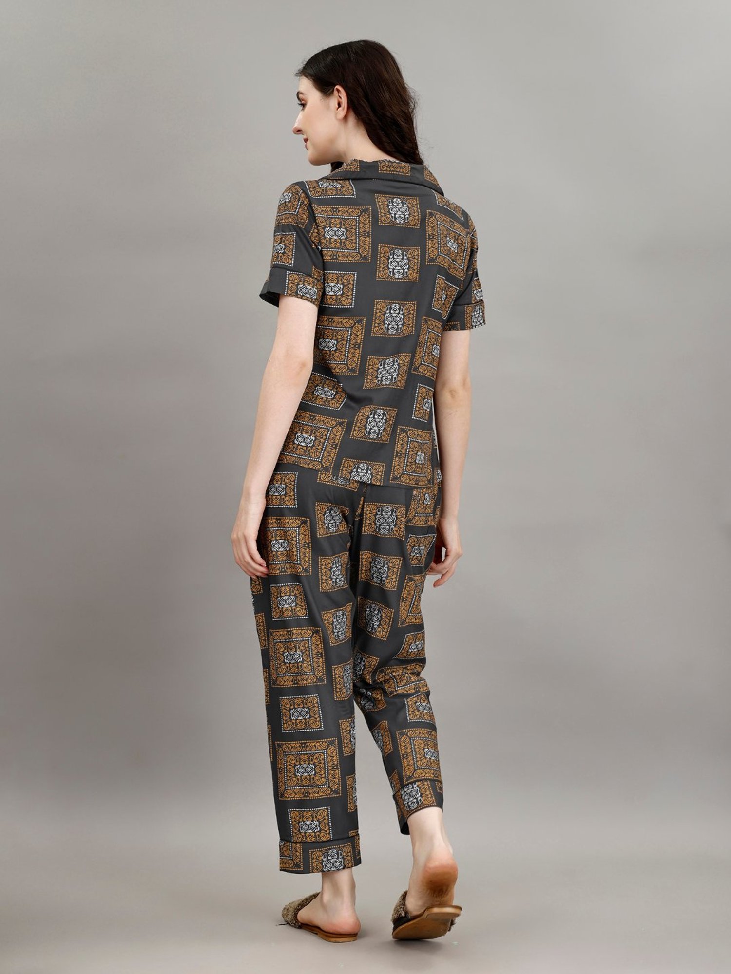 Smarty Pants Grey Printed Shirt With Pyjamas