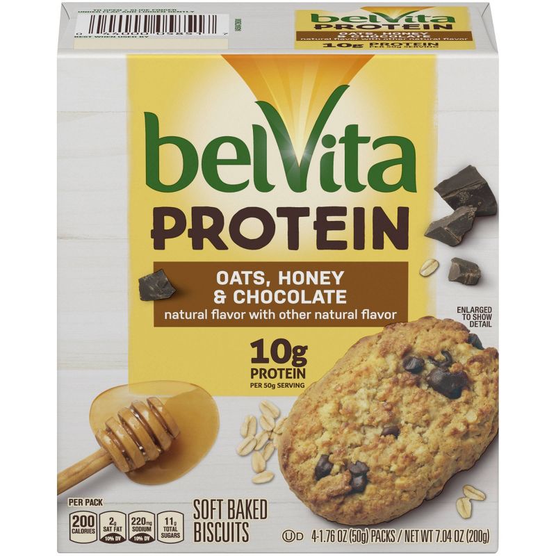 belVita Protein Oats Honey and Chocolate Breakfast Bars - 4ct