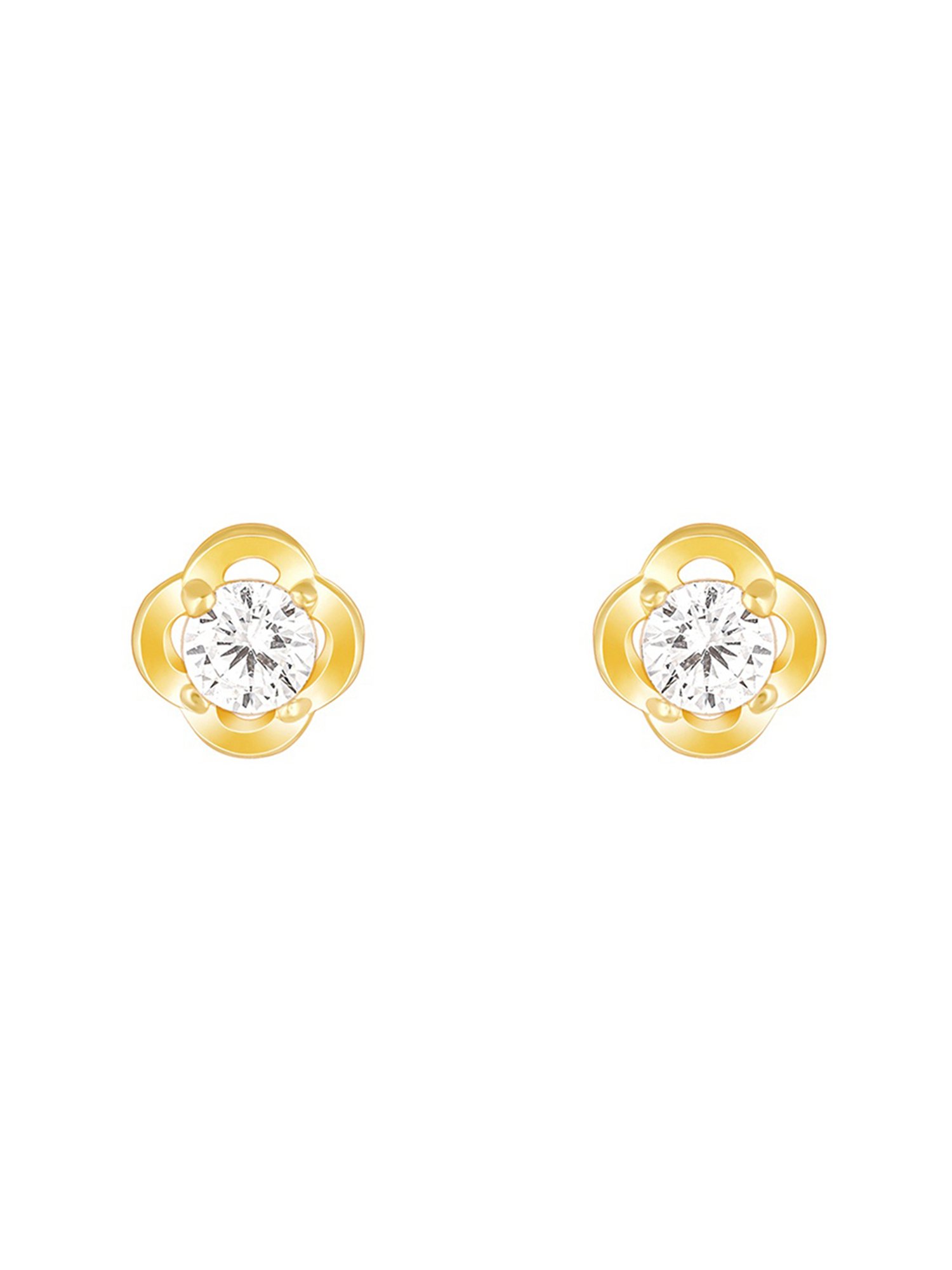 GIVA 92.5 Sterling Silver Golden Mini Floral Stud Earrings