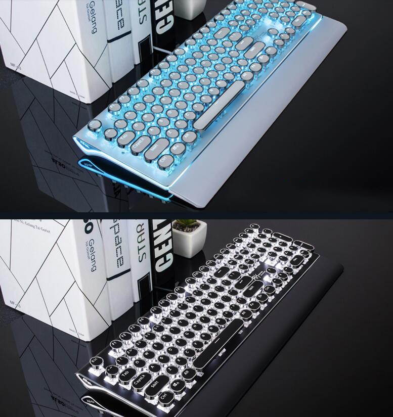 Royal Kludge RKS108 Retro Punk Version RGB Backlit USB Wired Mechanical Gaming Keyboard, N-key Rollover