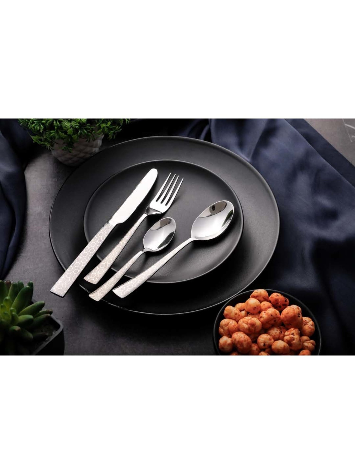 FnS Pacific Silver Stainless Steel Cutlery - Set of 24