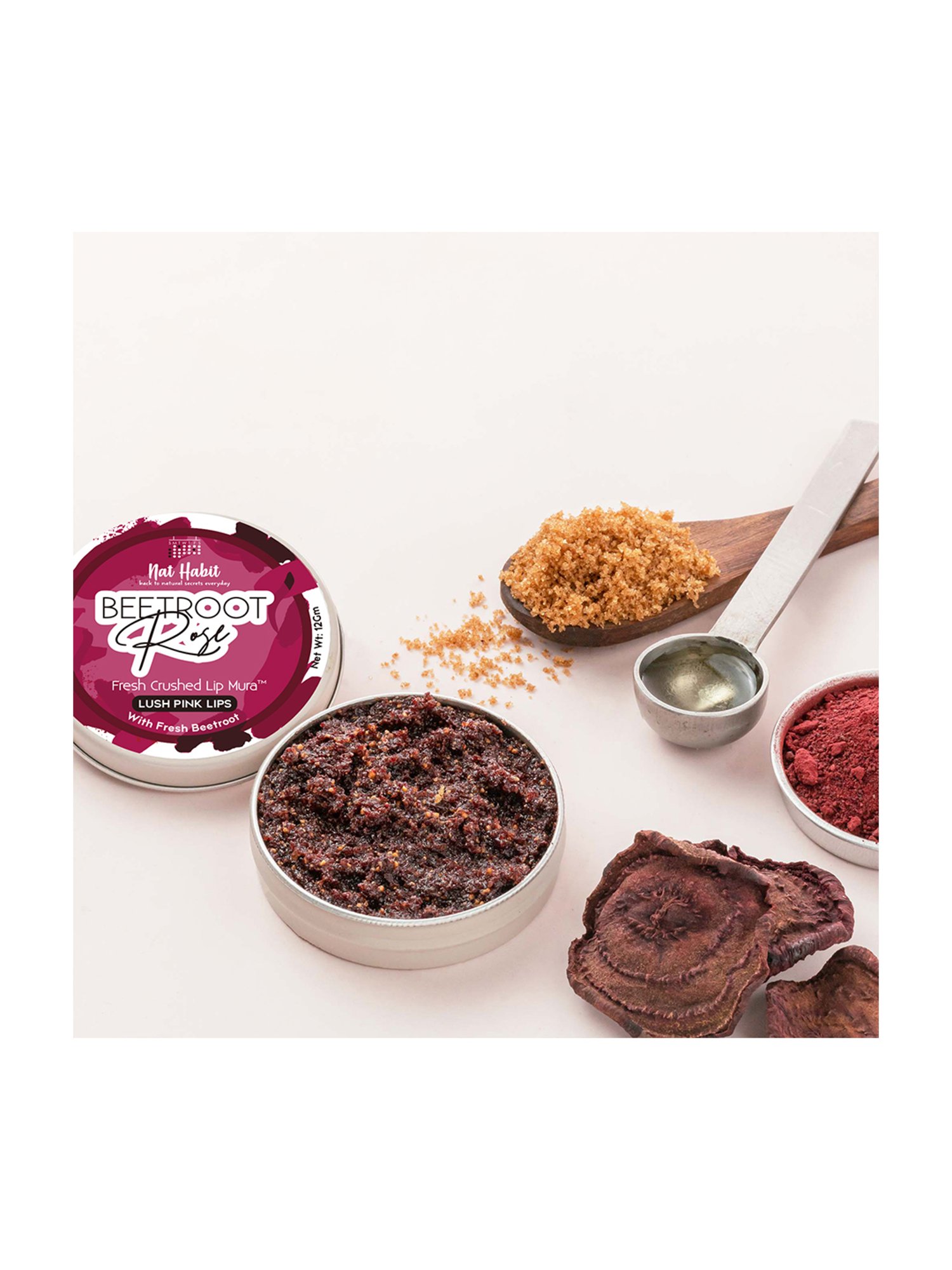 Nat Habit Beetroot Rose Fresh Crushed Lip Mura - 12 gm