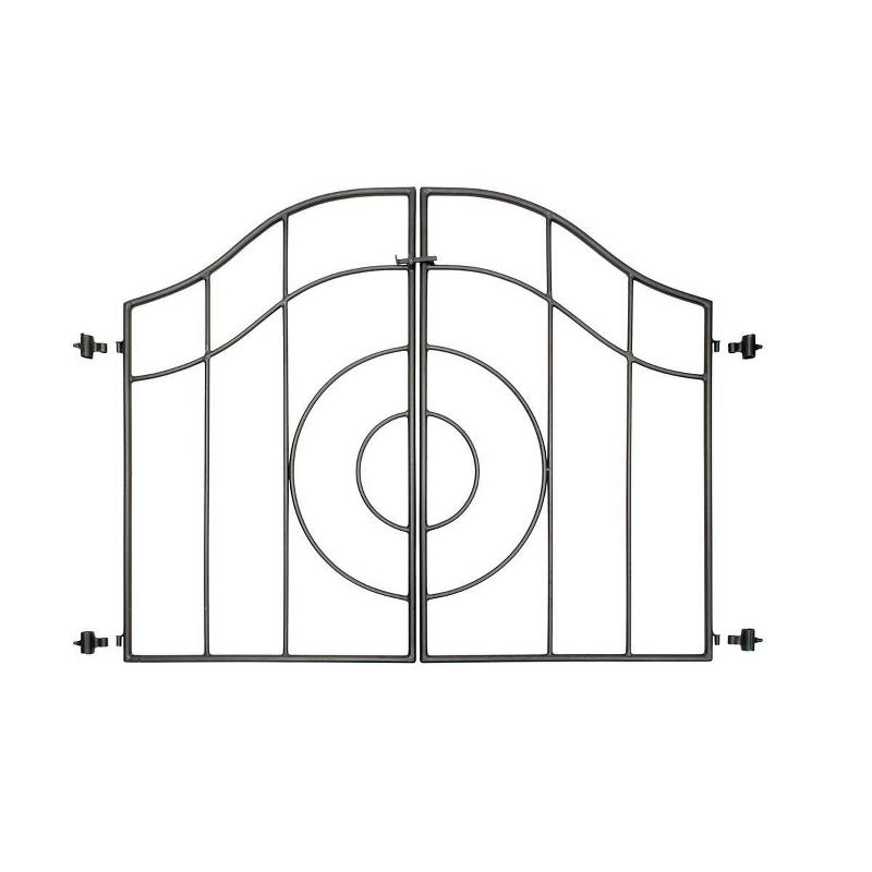 84" Iron Tuscany Garden Arbor with Gate Graphite Powder Coated Finish - Achla Designs