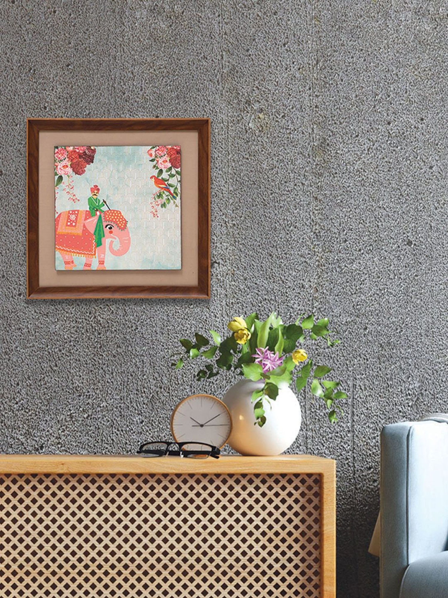 ICraft Multicolour Canvas Royal Elephant Wall Art - Set of 1