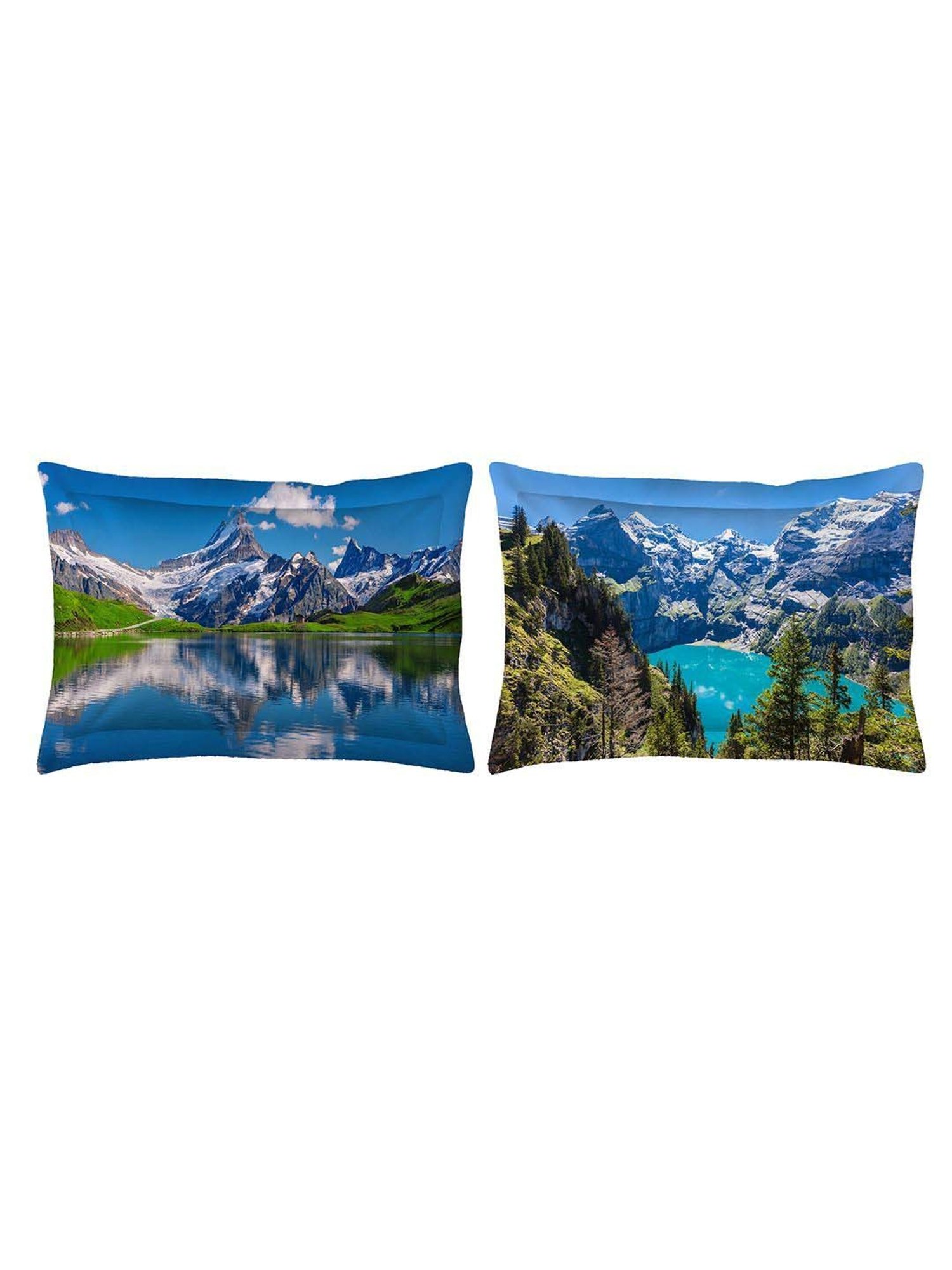 Boutique Living Globe Trotter Blue Cotton 200 TC King Size Bed Sheet with Pillow Cover