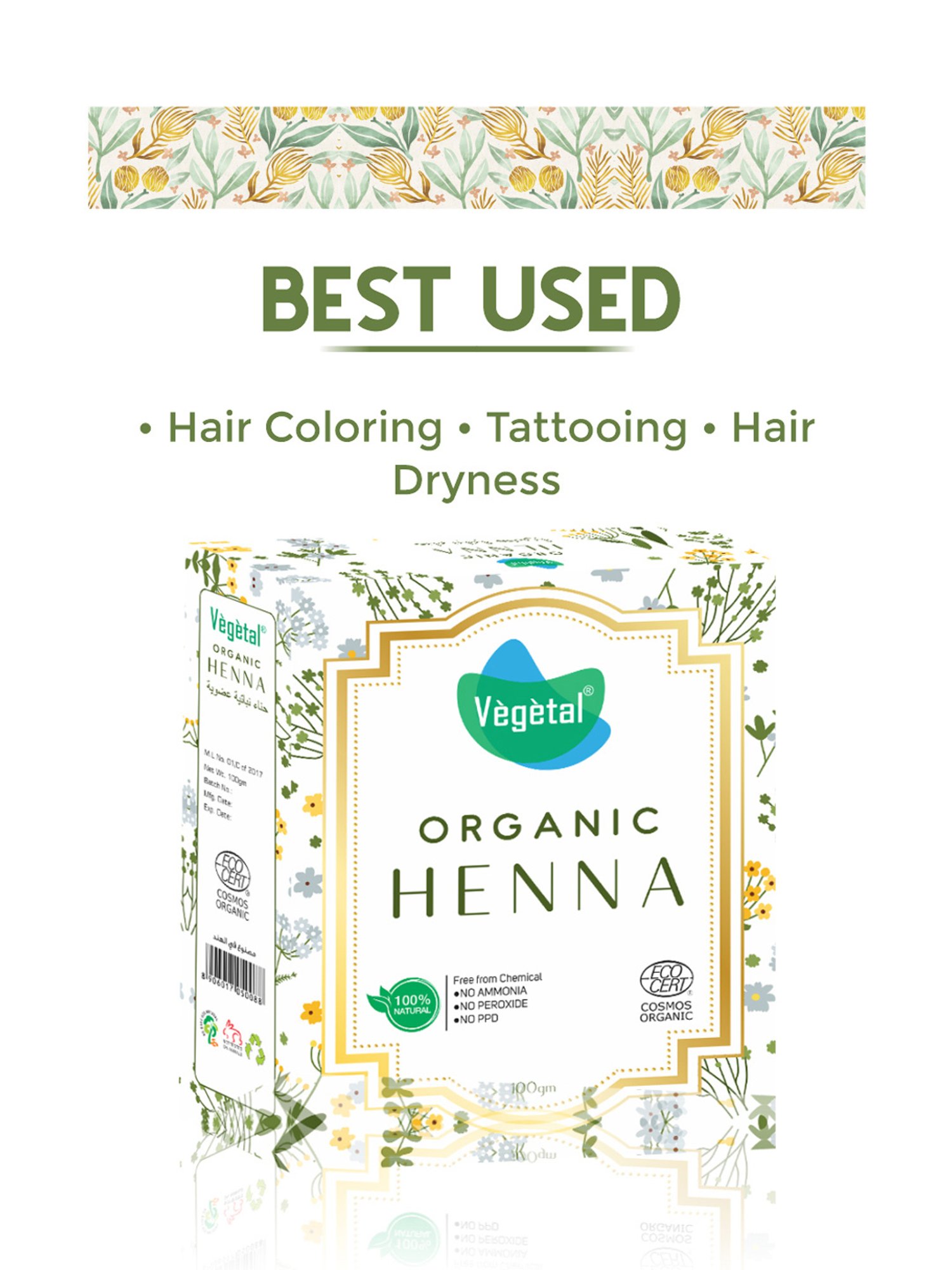 Vegetal Organic Henna - 100 gm