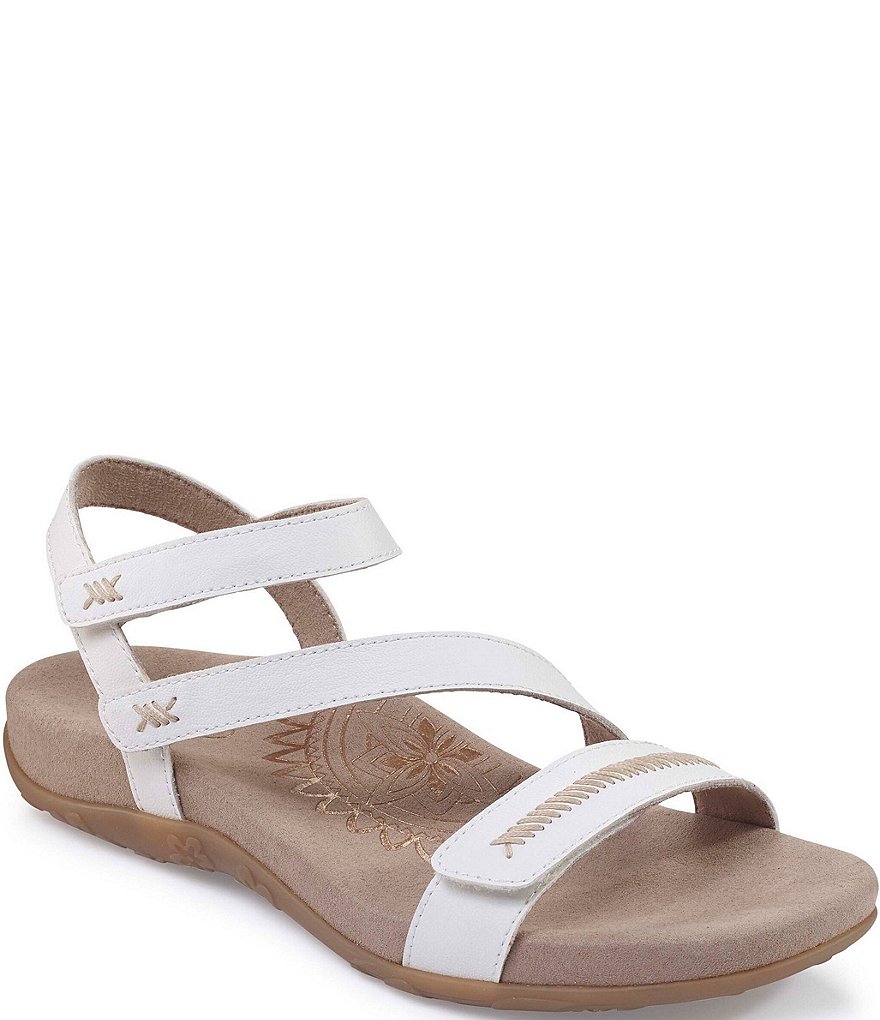 Aetrex Gabby Banded Stitch Detail Wedge Sandals