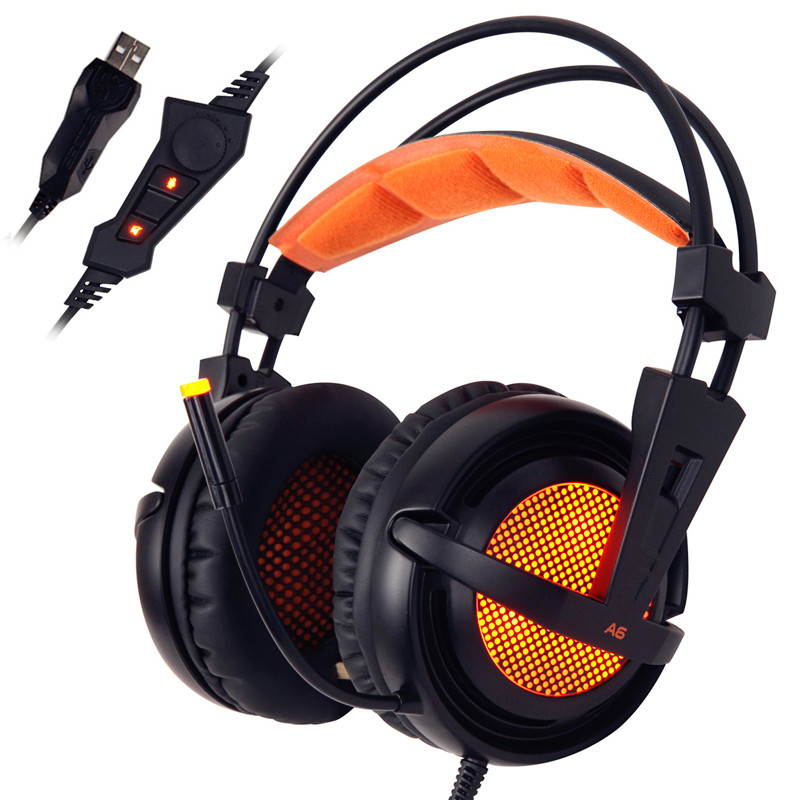 Zgeer Gaming Headphones 7.1 Surround Sound Stereo USB Game Headset with Microphone Breathing LED Lights for PC Gamer