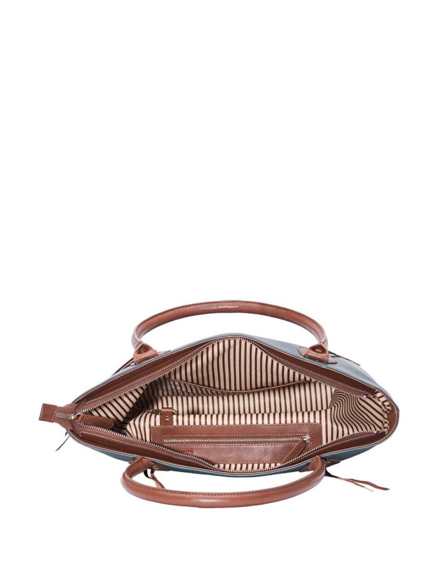 Tohl Teal Green Solid Medium Tote Handbag