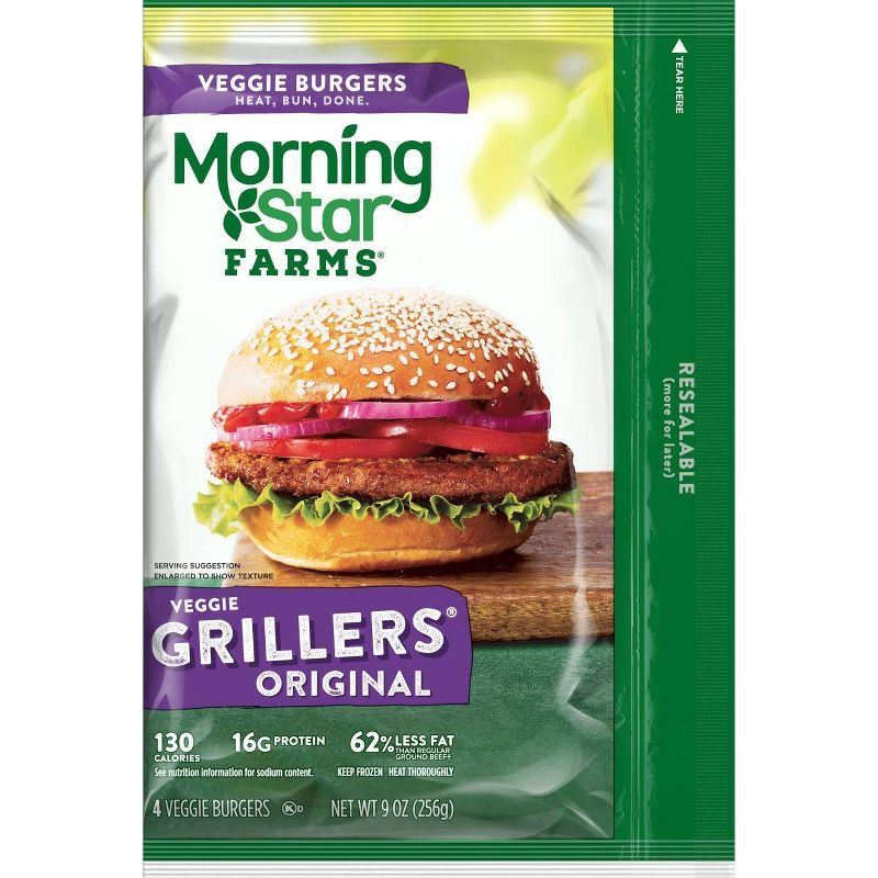 Morningstar Farms Grillers Original Veggie Burger - Frozen - 9oz/4ct
