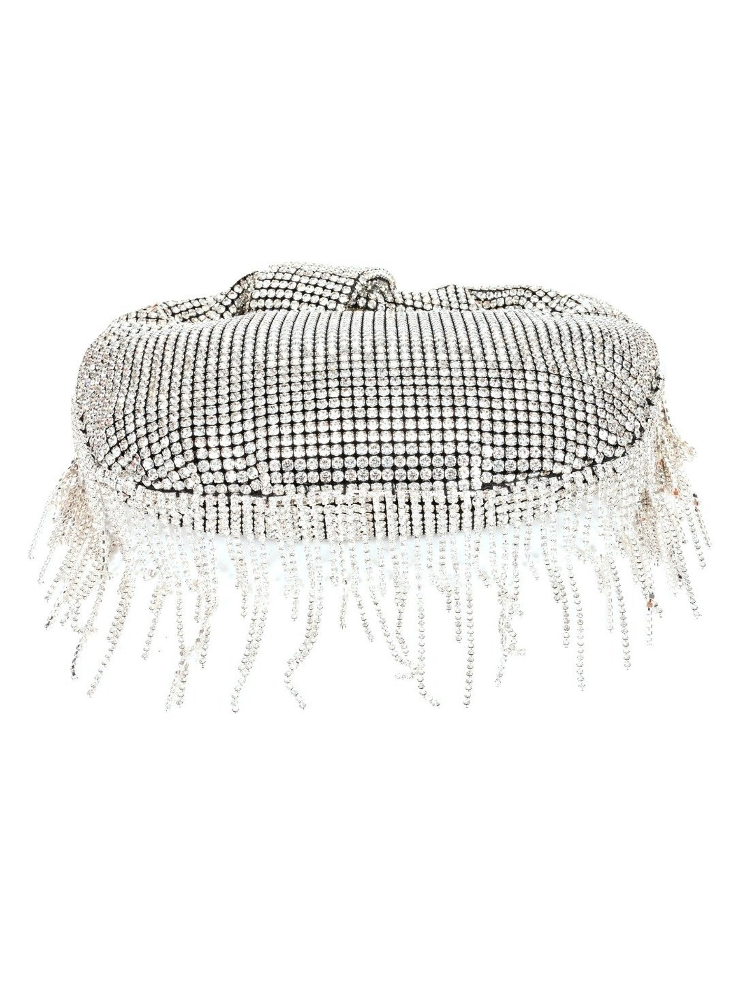 SASSORA RIM Silver Leather Embellished small Handbag