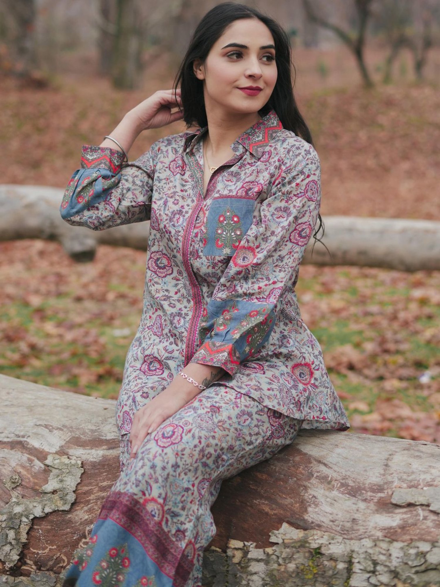 Kaftanize loral Whimsy Ensemble Co-ord Set