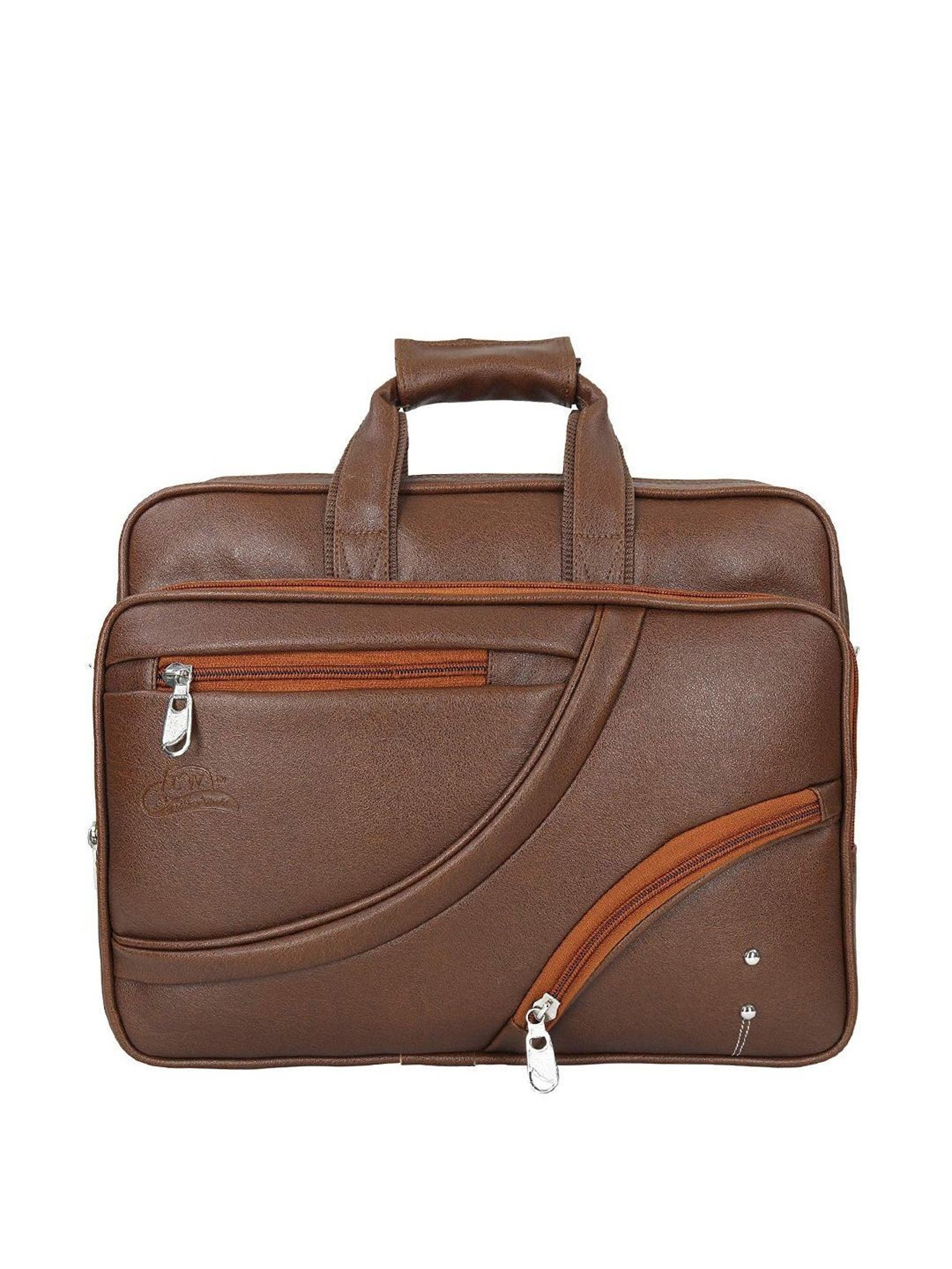 Leather World Tan Synthetic Medium Laptop Messenger Bag