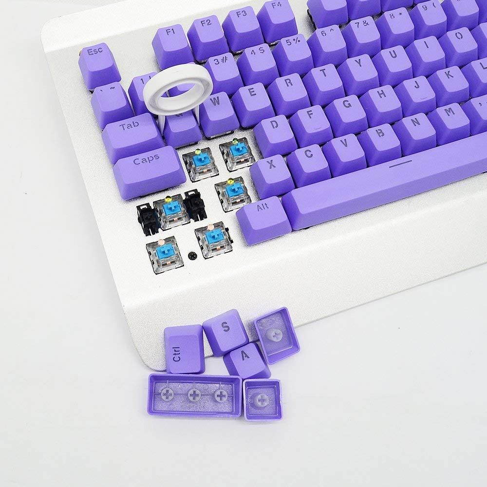 Bossi 104 Keys PBT Doubleshot Injection Keycaps Backlight Colors Replacement Keycaps for Mechanical Game Keyboard - Purple