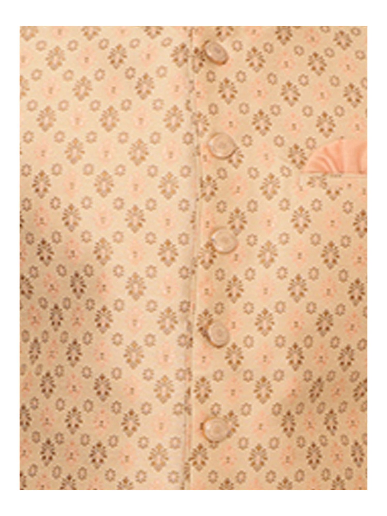 Manyavar Beige Printed Ethnic Kurta Set with Jacket
