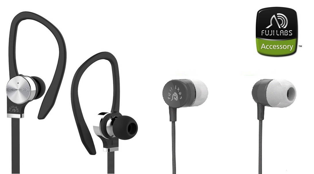 Fuji Labs AUFJ-SQWTS306BK and AUFJ-SQWMS101 Sonique 2-in-1 High Grade In-Line Mic Headphones BUNDLE