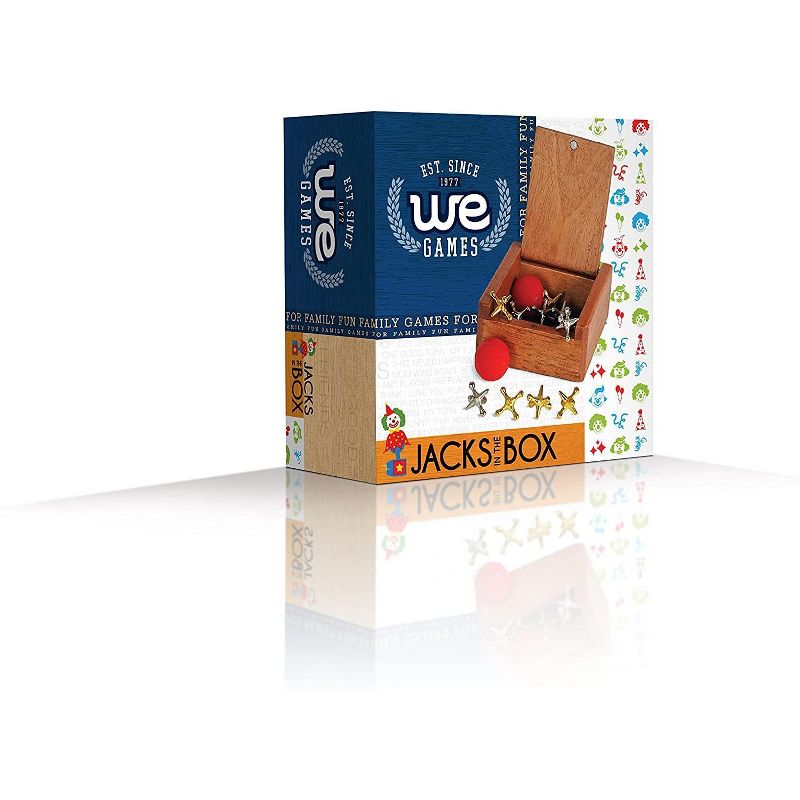 WE Games Old-Fashioned Metal Jacks in a Wooden Box