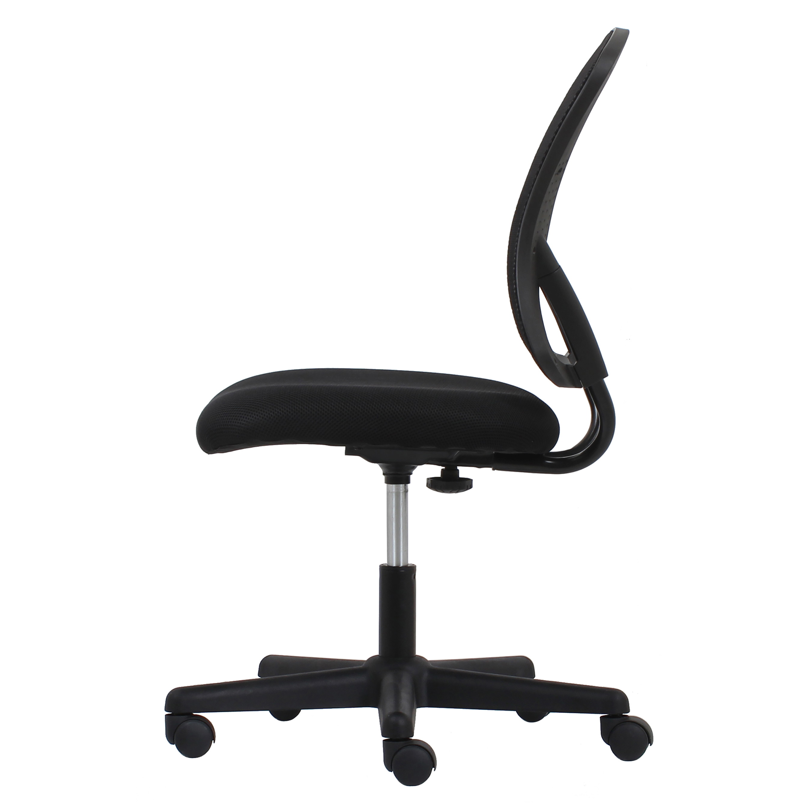 Essentials ESS-3010 Mesh Back Swivel Task Chair, Black Frame, Black Fabric, Black Mesh