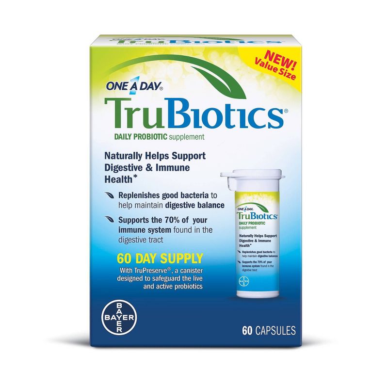 One-A-Day Trubiotics Daily Probiotic Dietary Supplement Capsules - 60ct