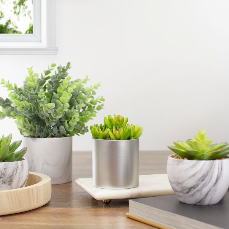 Northlight 4.75" Potted Red and Green Artificial Sedum Succulent