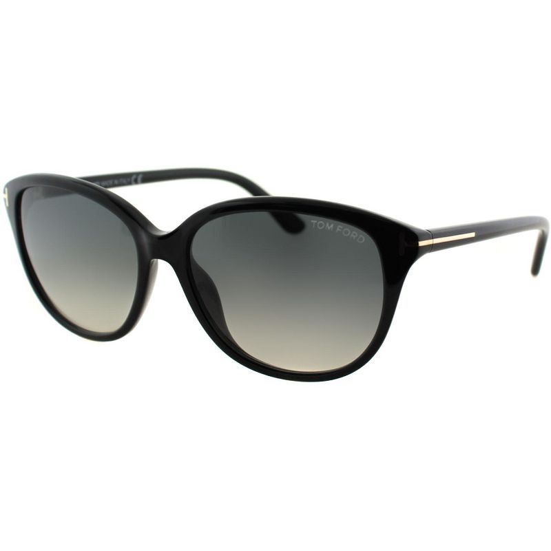 Tom Ford  01B Womens Round Sunglasses Black 57mm