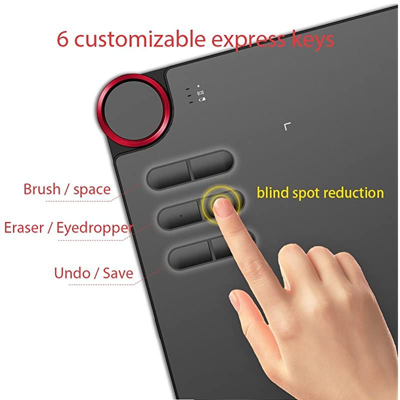 Deco 03 Wireless 2.4G Digital Graphics Drawing Tablet Drawing Pen Tablet with Battery-Free Passive Stylus and 6 Shortcut Keys (8192 Levels Pressure) 10x6 Inch