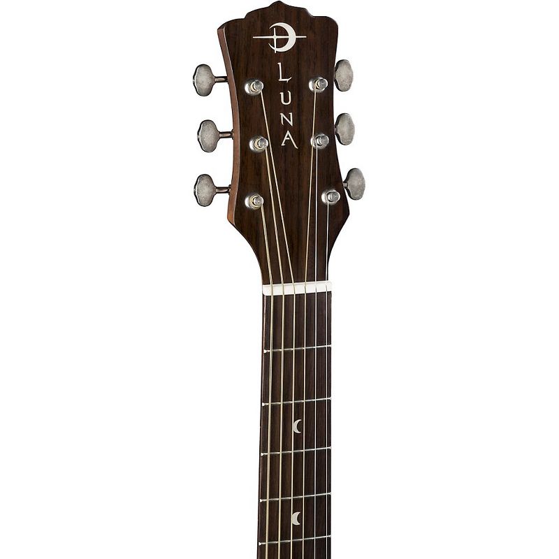 Luna Guitars Art Vintage Folk Acoustic Guitar Distressed Vintage Brownburst