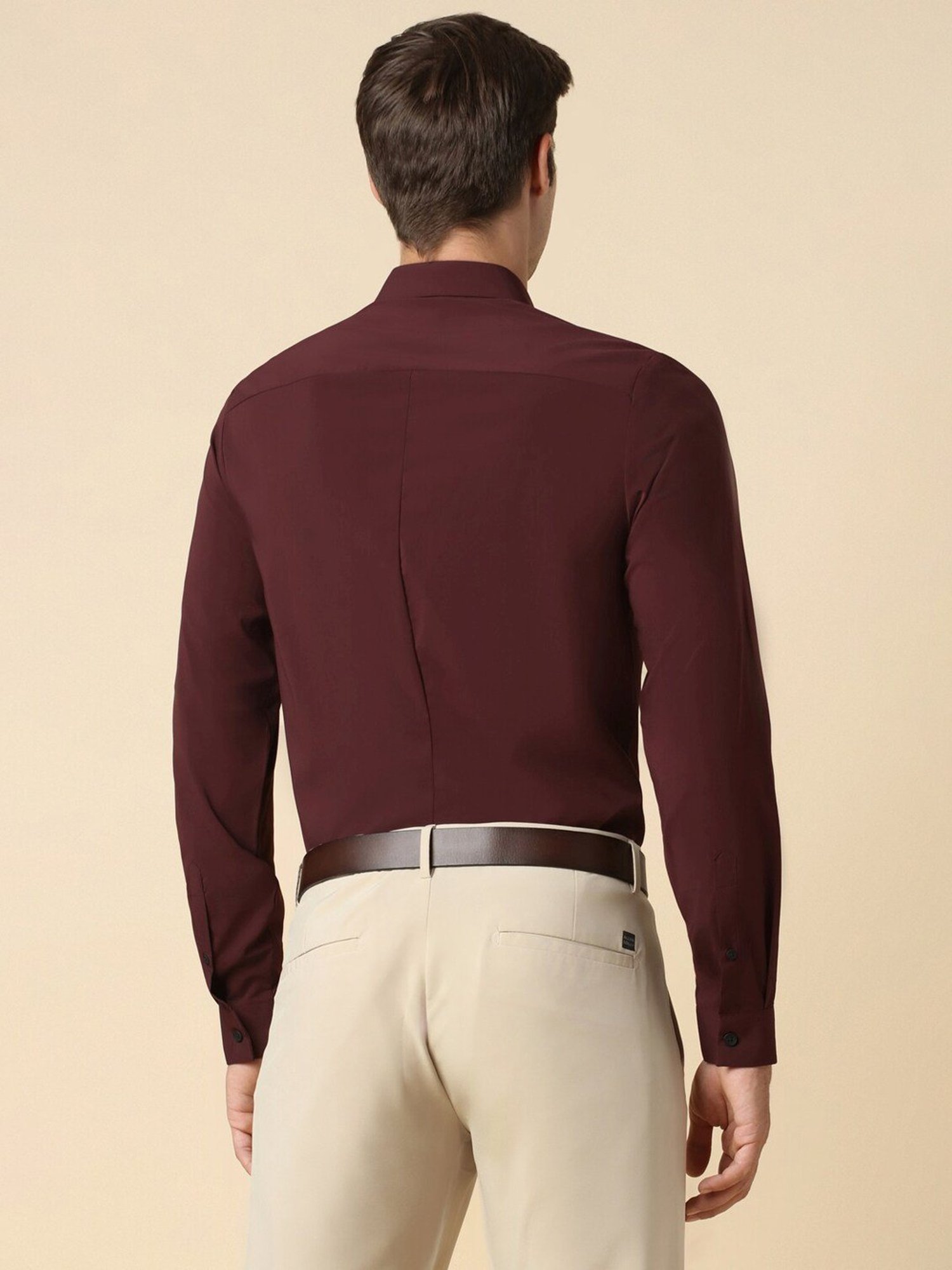 Allen Solly Maroon Slim Fit Shirt