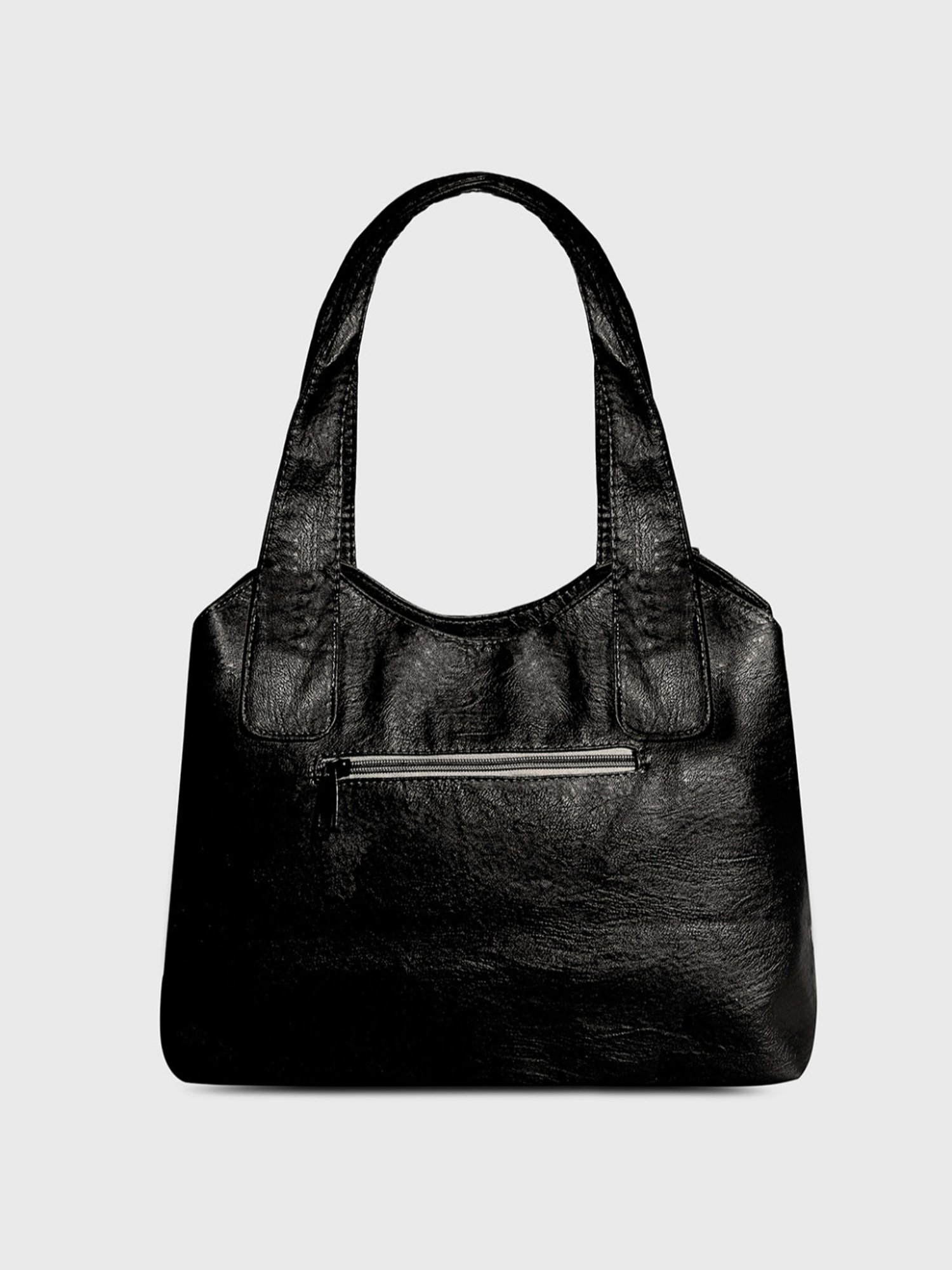 HauteSauce Black Medium Leather Handheld Handbag