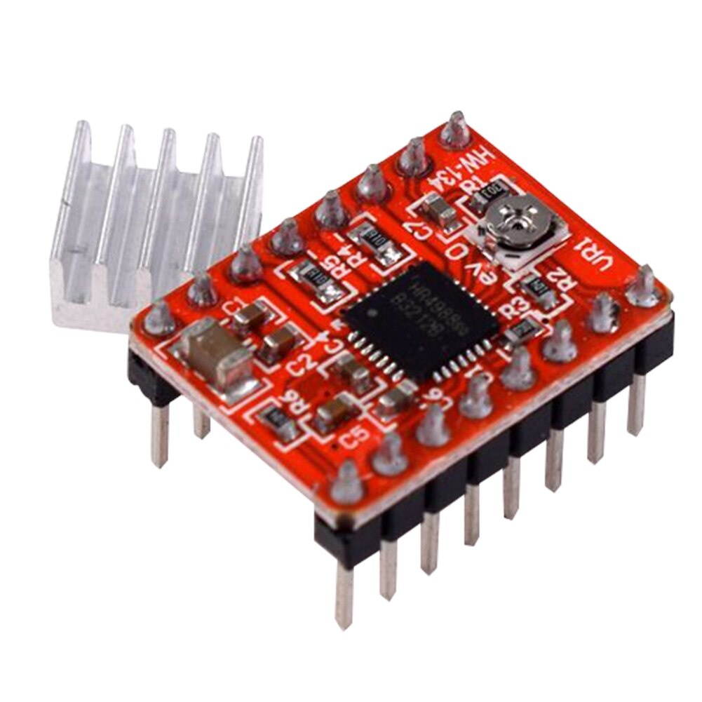 4pcs A4988 Stepper Motor Driver Module Red PCB with Heat Sink for CNC 3D Printer RepRap StepStick