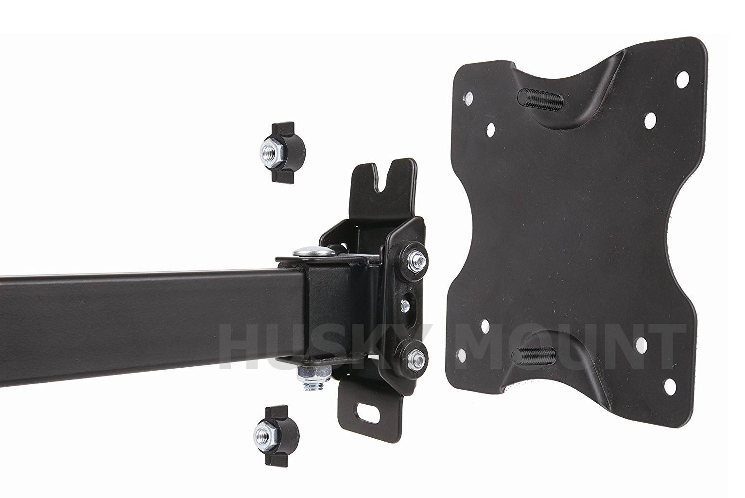HUSKY MOUNT Full Motion Tilt Swivel HDTV Wall Mount 10 16 22 24 27" LED LCD Flat Screen 100x100mm VESA/44 lbs Capacity