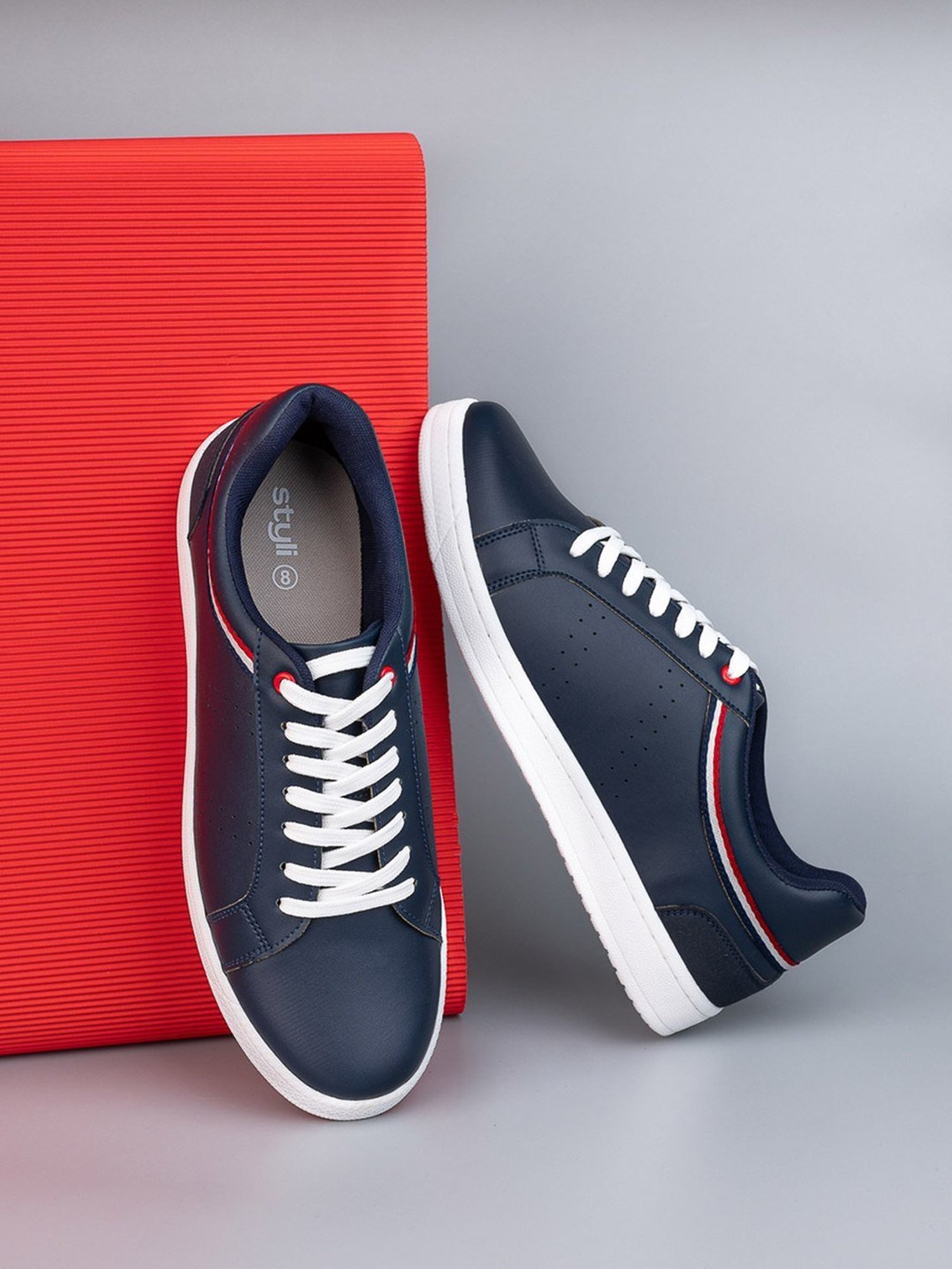 Styli Men's Navy Casual Sneakers