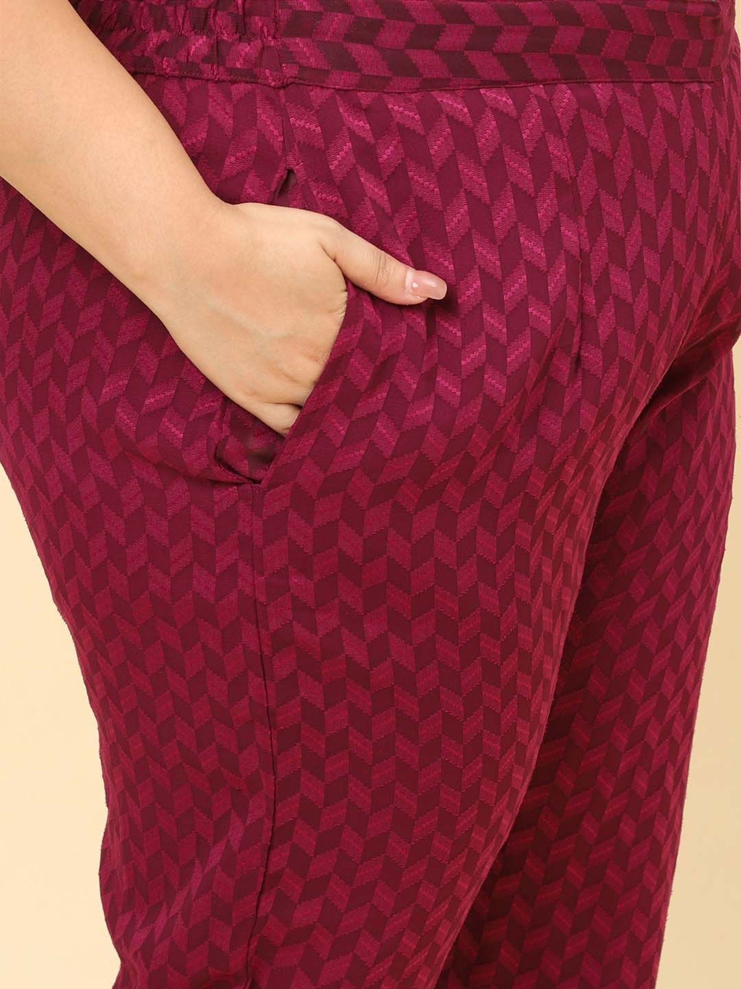 Sringam Purple Printed Shirt Pant Set